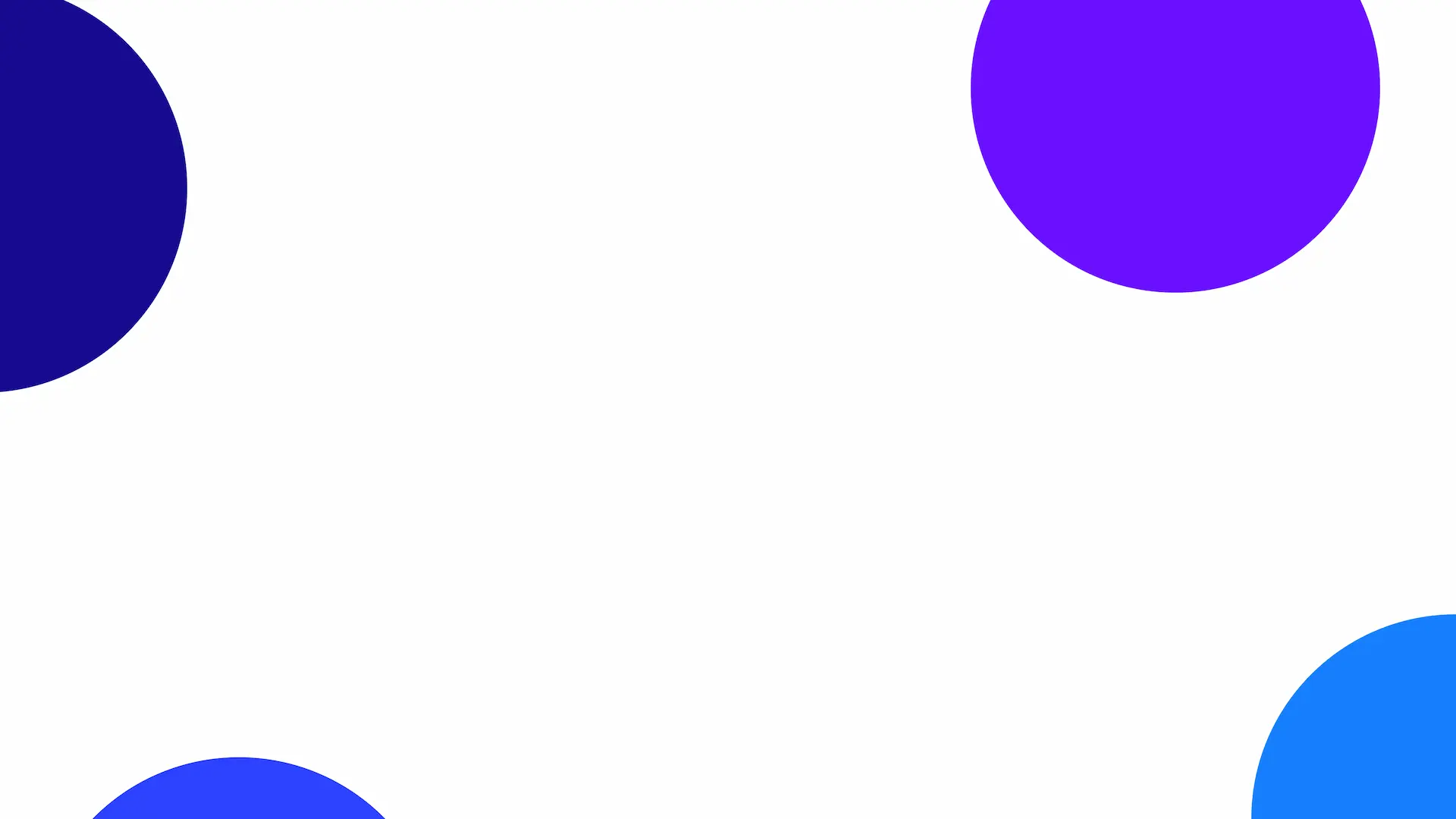 A solid white background covered in four large dots in the corners, each with differing shades of blue